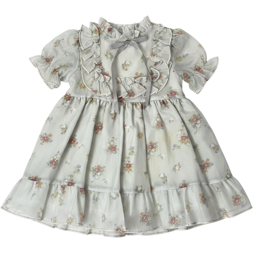 VTG 80s Winnie the Pooh Sears Floral Ruffle Dress multicolor 3T NWT USA mint